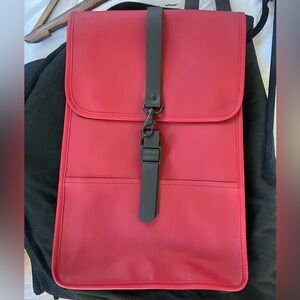 Unused RAINS waterproof backpack- RED